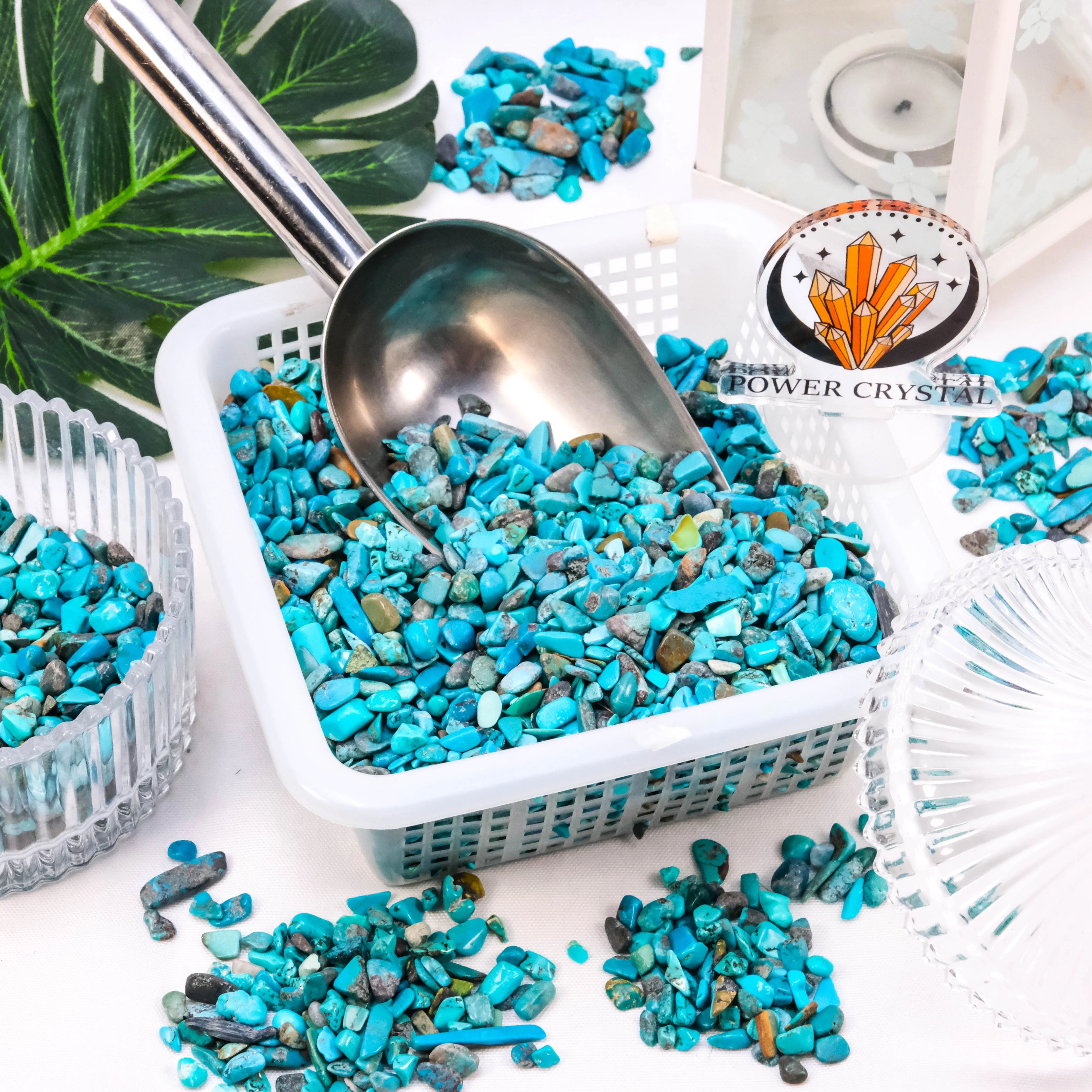 Bulk Purchase 3-5MM Crystal Gravels Green Turquoise Natural Crystal Chips Healing Stones Raw Natural Crystals Chips Stone