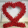 KL-HR24 Wedding Artificial Wed Arch Flowers Heart Shape Flower Arch Backdrop Silk Wedding Flower Arch Arrangement Decoration