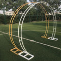 C-WIA002 Wedding Double Iron Arch Outdoor Artificial Flower Round Metal Stand Background Wedding Party Birthday Decoration