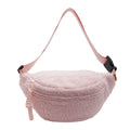 Wholesale Large Capacity Winter Fluffy Fleece Bum Bag for Women Vintage Style Zipper Closure Crossbody Shoulder Belt Bag