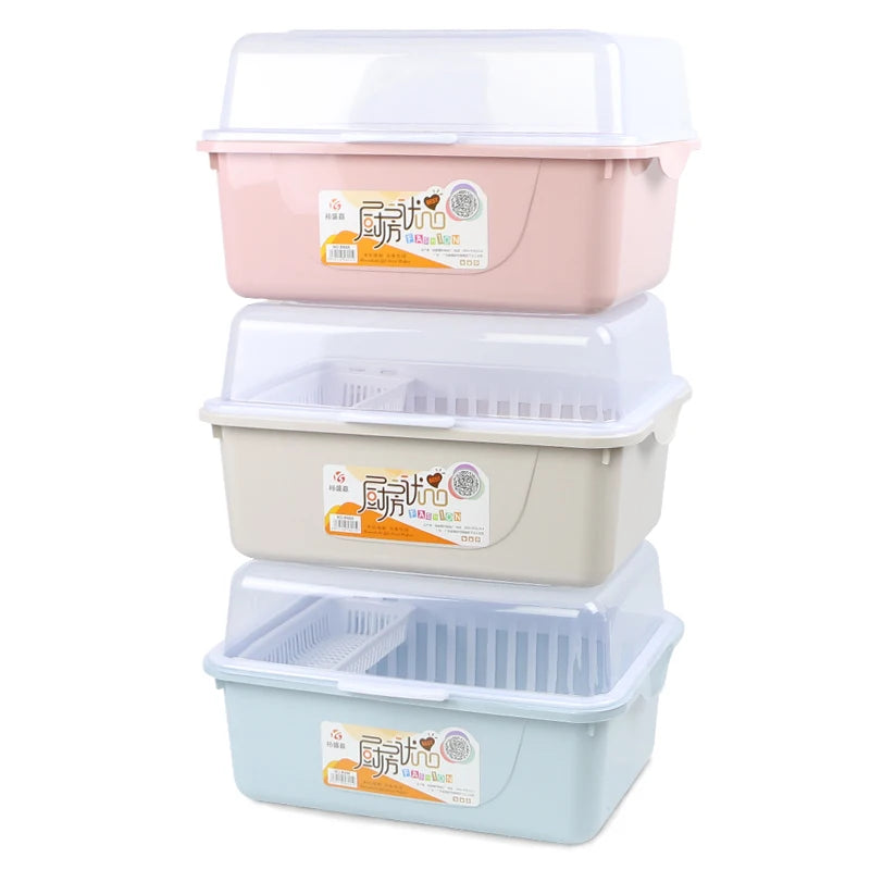 Modern PP BNBS Dust-Proof Drain Basket Dish Draining Rack Kitchen Dish Bowl Storage Holders & Racks