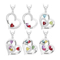 Custom Family Names Heart Pendant Necklace with Birthstones Personalized Mothers Day Necklace Jewelry Gift for Mom Mum
