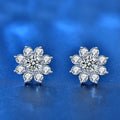 XEZ002 Round Cut Diamond Test Passed Moissanite Rhodium Plated 925 Silver D Color Moissanite Earrings Jewelry Girlfriend Gift