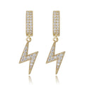 Drop Shipping Unique Design lightning Shape Earrings Rhinestone Mini Hoop Bling Valentine's Day Gift for Girls No Fade Earrings