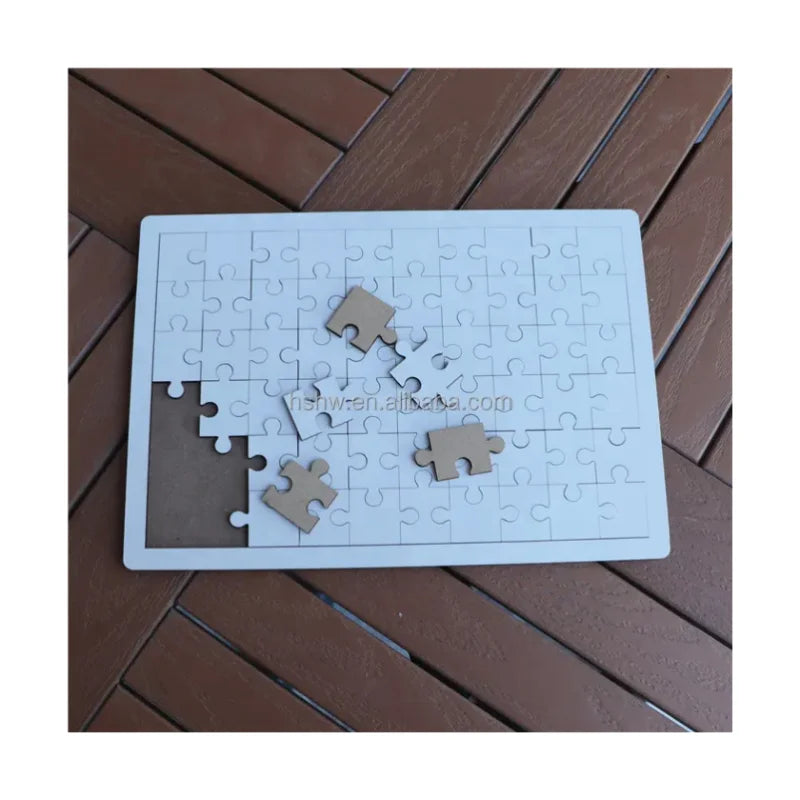 Manufacturer Laser Cut 60 Piece Puzzle Frame Custom Hardboard MDF Blank Sublimation Jigsaw Creative Design Back School White 6mm