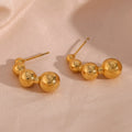 Dreamshow Fashion Jewelry Beaded Christmas Earrings Gold Plated Stainless Steel Stud Earrings for Women