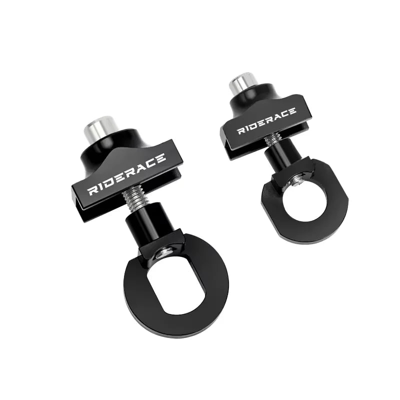 RIDERACE Bike Chain Tensioners Adjuster Bicycle Tensioner Fastener Bolt for DIY Tool Aluminum Alloy Single Speed Adjuster Black