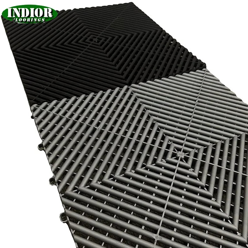 Durable Anti-Slip Vinyl Interlocking Garage Floor Tiles Modern Workshop Supermarket Covering Mat Indoor Use PP Roll