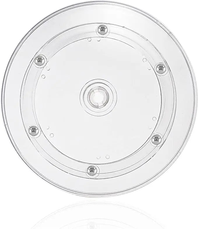 4 Inch Acrylic Turntable Organizer 2Pcs Transparent Rotating Plate Kitchen Spice/Cake/Cookie Decorating Premium Display Rack