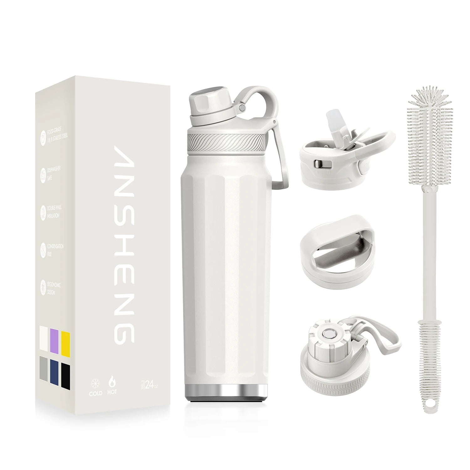 Insulated Vacuum Sports Water Bottle with Straw for Travelling Cups