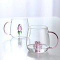 Colored Handle 3D Cartoon Animal Glass Cup Homeware Juice Drink Glass Coffee Cup