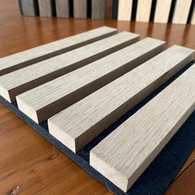 Akupanel Smoky Oak Sound Proofing Wooden Slat Fire Proof Wood Veneer Acoustic Panel