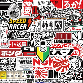 50PCS Cool Japanese Seapunk Racing Car Decals Harajuku Street Style JDM Sticker