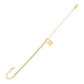Gemnl Valentine's Day Present 925 Silver 18k Gold Plated Chain X Tennis Key Lock Set Bracelet Women