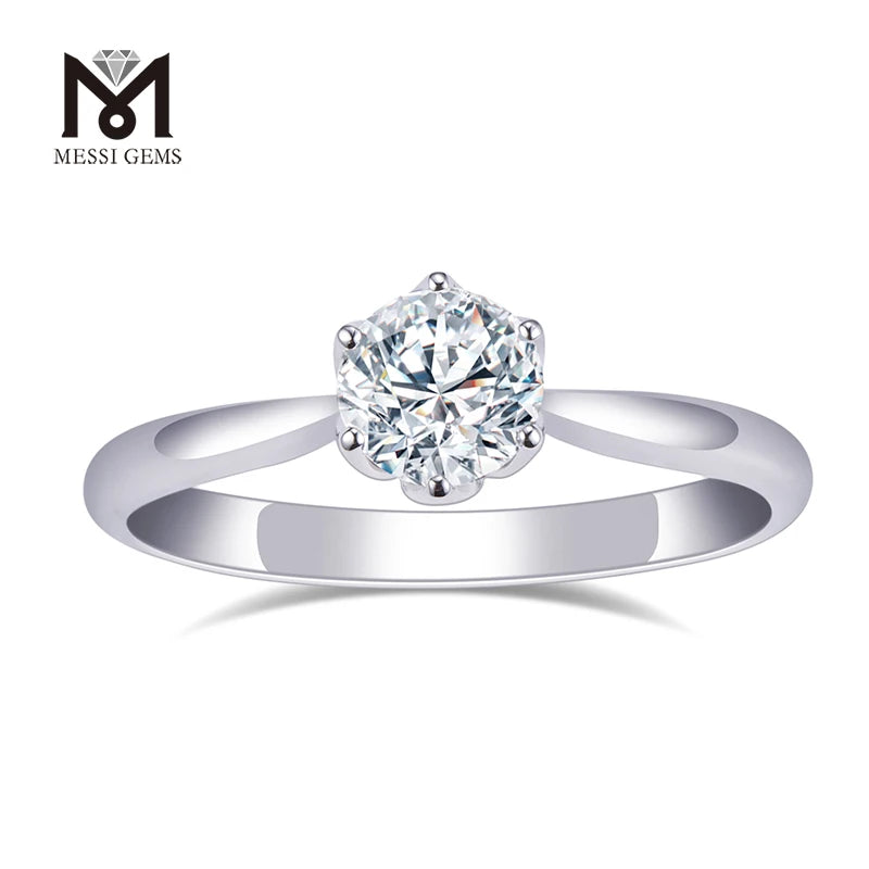 Messi Gems- Special Custom Design 14k White Gold  Lab Diamond Ring  for Woman