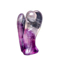 Huiying New Wholesale Natural 30*43mm Rainbow Fluorite Crystal Carving Colorful Angel for Decoration Gift
