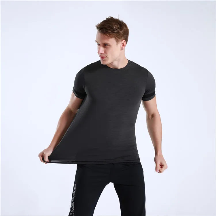 Men's Quick Dry Lightweight Breathable Fitness T-Shirt Regular Fit for Running Basketball Football for Summer Sports