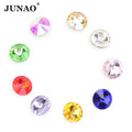 Wholesale 8 10 12 14 16 18mm Pointback Strass Diamond Round Crystal AB Stones Rivoli Glass Rhinestone for DIY Crafts