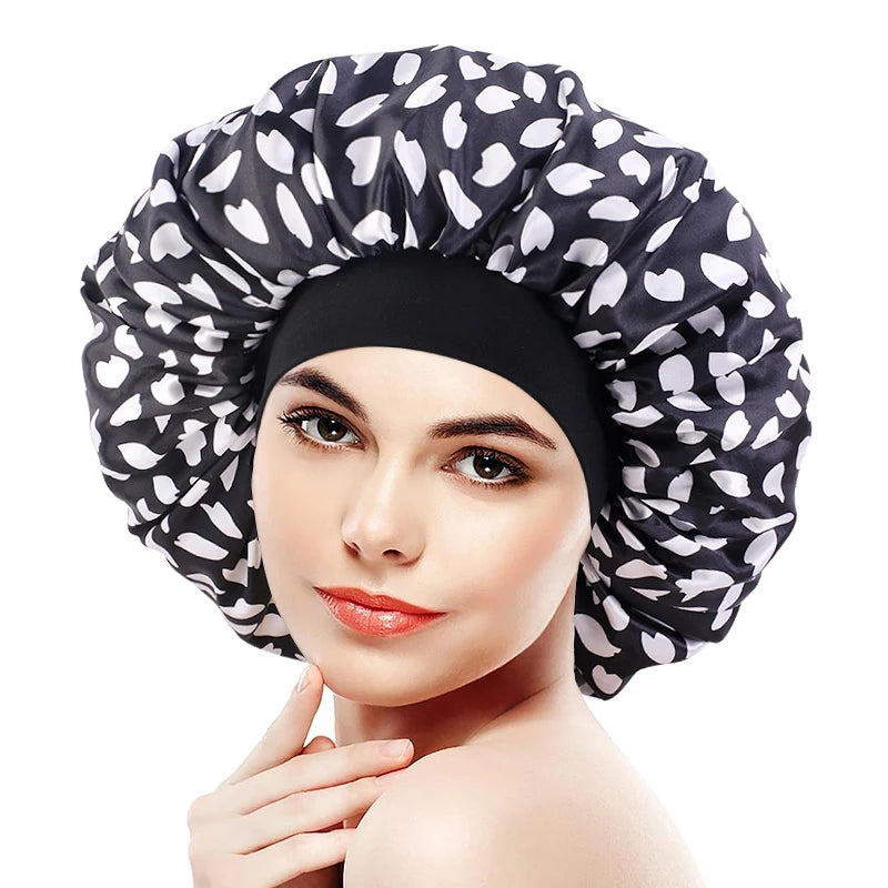 GTOP Wholesale Custom Silky Hair Bonnets With Satin Lining Large Size Sleeping Bonnets Satin Hair Wraps Decoration for Women
