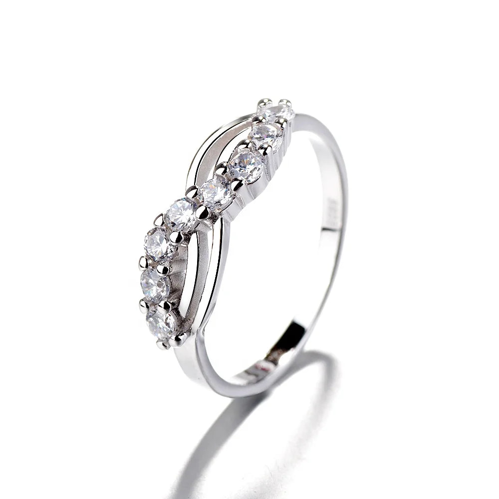 Hand Made Infinity Rings Jewelry in 925 Real Silver Thin Band Rings for Women Gift