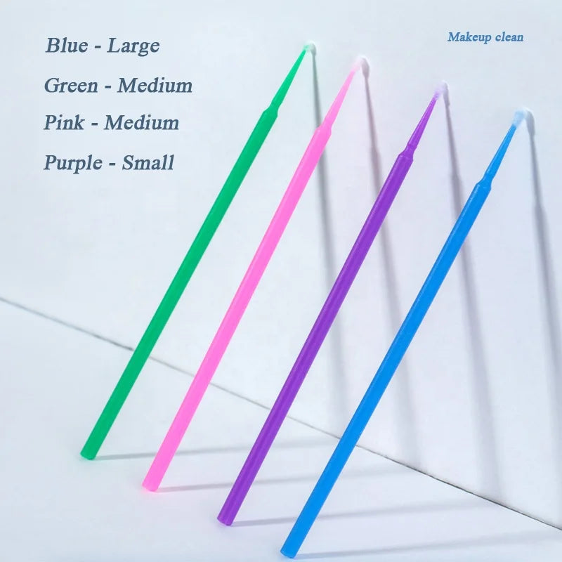 Hot 100 PCS Per Pack Colorful Micro Lash Extensions Cleanser Disposable Eyelash Spoolie Wands Brush for Beauty Accessory Tools