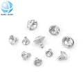 Manufacture Custom 6mm 8mm 10mm Silver Color Brass Crystal Rhinestone Rivets Snap Studs for Leather Clothing Shoe DIY Decoration