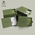 PUPPYSEW 9*9 Jewelry Box with Jewelry Pouch Microfiber Bag Cardboard Drawer Box Necklace  Earring Packing  Box Custom logo