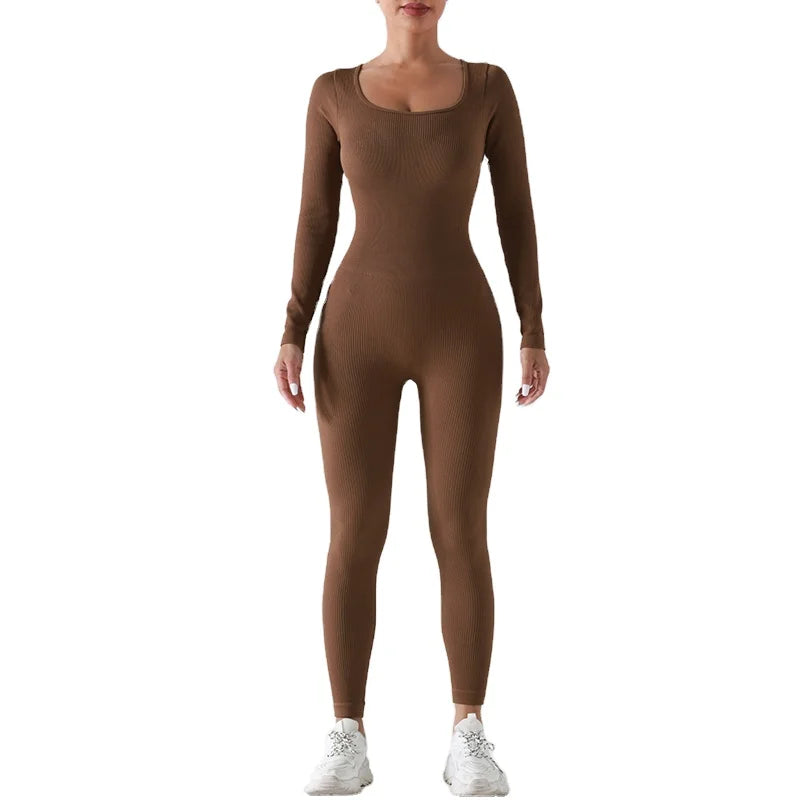 Seamless Running Sports Suits Jumpsuit Yoga Gym Fitness Wear Casual One Piece Bodysuits Women
