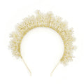 Beaded Crystal Snowflake Hair Hoop Wedding Bride Handmade Tiara Crown