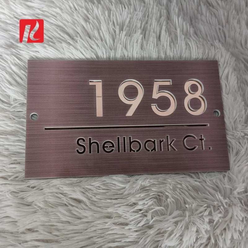 Kexian Custom Home Address Sign House Number Hotel Room Numbers Plates Doorplate with Customized Logo Room Door Sign