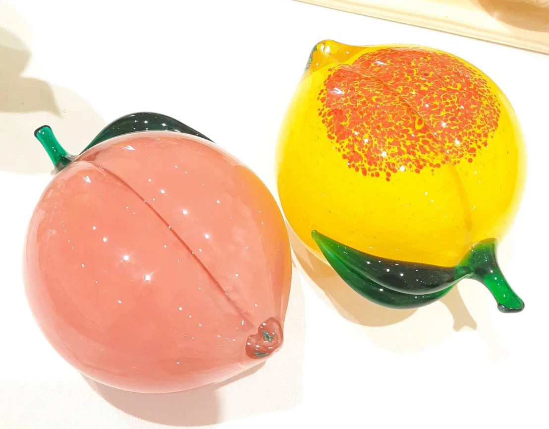 Murano Folk Art Hand Blown Lampworking Glass Fruit Paperweight Sculpture for House Decoration & Gift