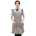 Cute Ruffled Grey Apron Pocket for Women Adjustable Kitchen Cooking Baking and Flower Shop Home Use Custom Logo