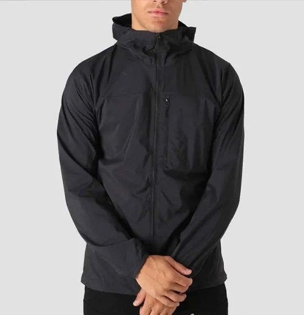 OEM Custom Logo Men's Windbreaker Jacket Waterproof and Windproof for Outdoor Gym Running Athletic Use