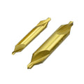 HSS Co M35 TiN Coating 120 Degrees Double Ends Center Drill Bits for Drilling Stainless Steel Iron CNC Machining Tools
