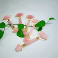 DIY 2 in 1 100% Real Natural Rose Quartz Facial Message Jade Roller with Rose Quartz Guasha Head