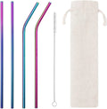 Eco-friendly Reusable Metal Straws Set Pack  with Bag Customized logo 304 Stainless Steel Straw Best Selling Product