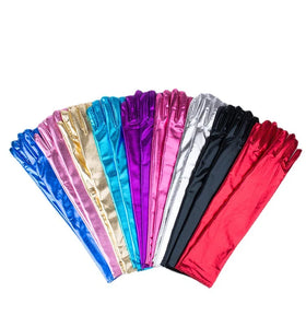 45CM Length Women Long Gloves Stretchy Faux Leather Glove for Evening Party Opera Costume