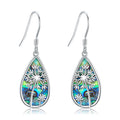 Fine Jewelry 925 Sterling Silver Abalone Dandelion Dangle Hook Earrings for Women