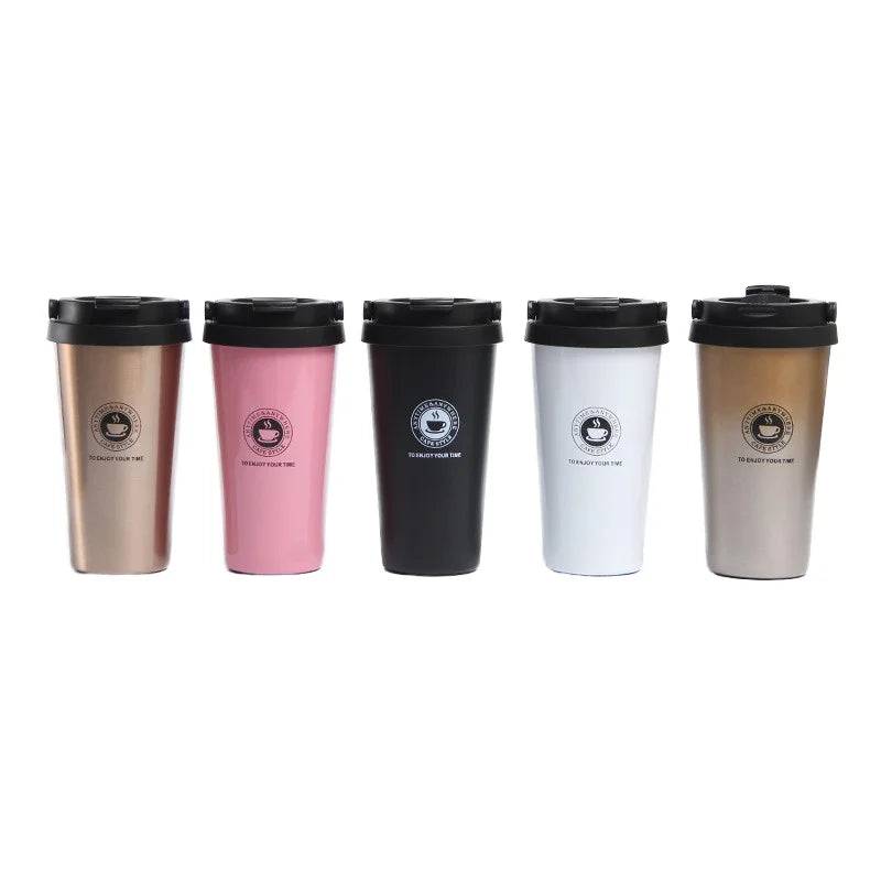 FX Factory 500ml Double Wall Stainless Steel Leak-Proof BPA Free Coffee Mug with 12-24 Hours Thermal Insulation for Travel Gifts