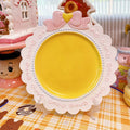 Cute Embossed Bow Ceramic Plate Hand Painted Lace Dessert Plate