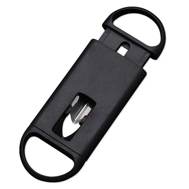Cigar Accessories Classic Pocket Custom Logo Stainless Steel Plastic V Shape Hole Cutting Cigar Cutter