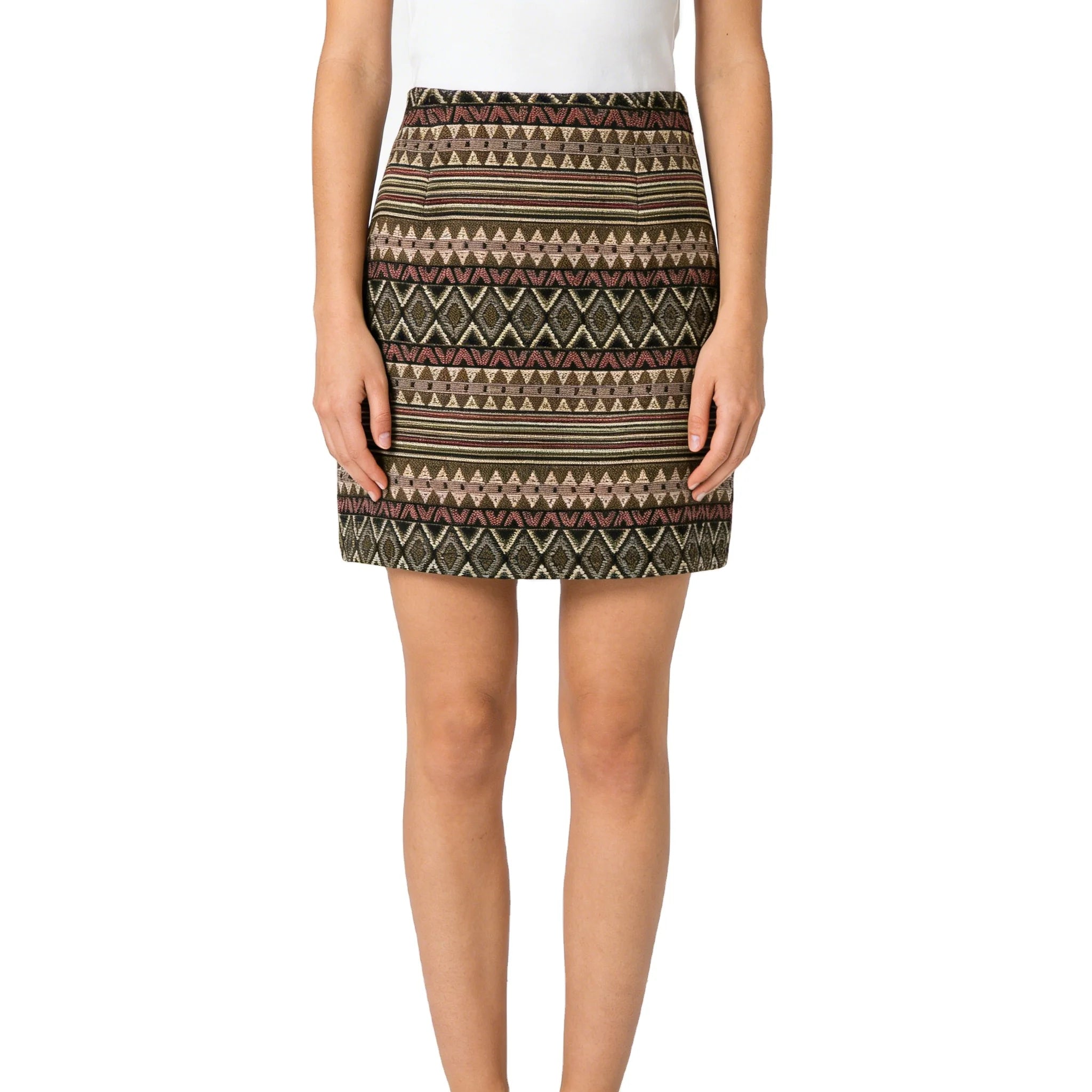 Women Casual New Design Geometric Figure Cute Korean Knitted Mini Skirt for Ladies