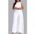 S-XL Spring/Summer Solid Color Sleeveless Women's Urban Fashion Round Neck Micro Horn Wide Leg Pants