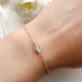 Dainty Aquamarine With Stainless Steel/Sterling Silver Chain Gemstone BraceletBirthstone Astrology Bracelets