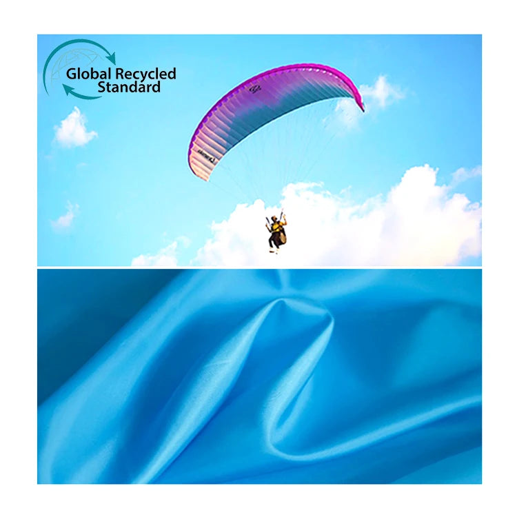 High Tenacity Pu Coated Waterproof 70d 210t 100% Nylon Recycled Taffeta Fabric for Raincoat and Parachute Umbrella