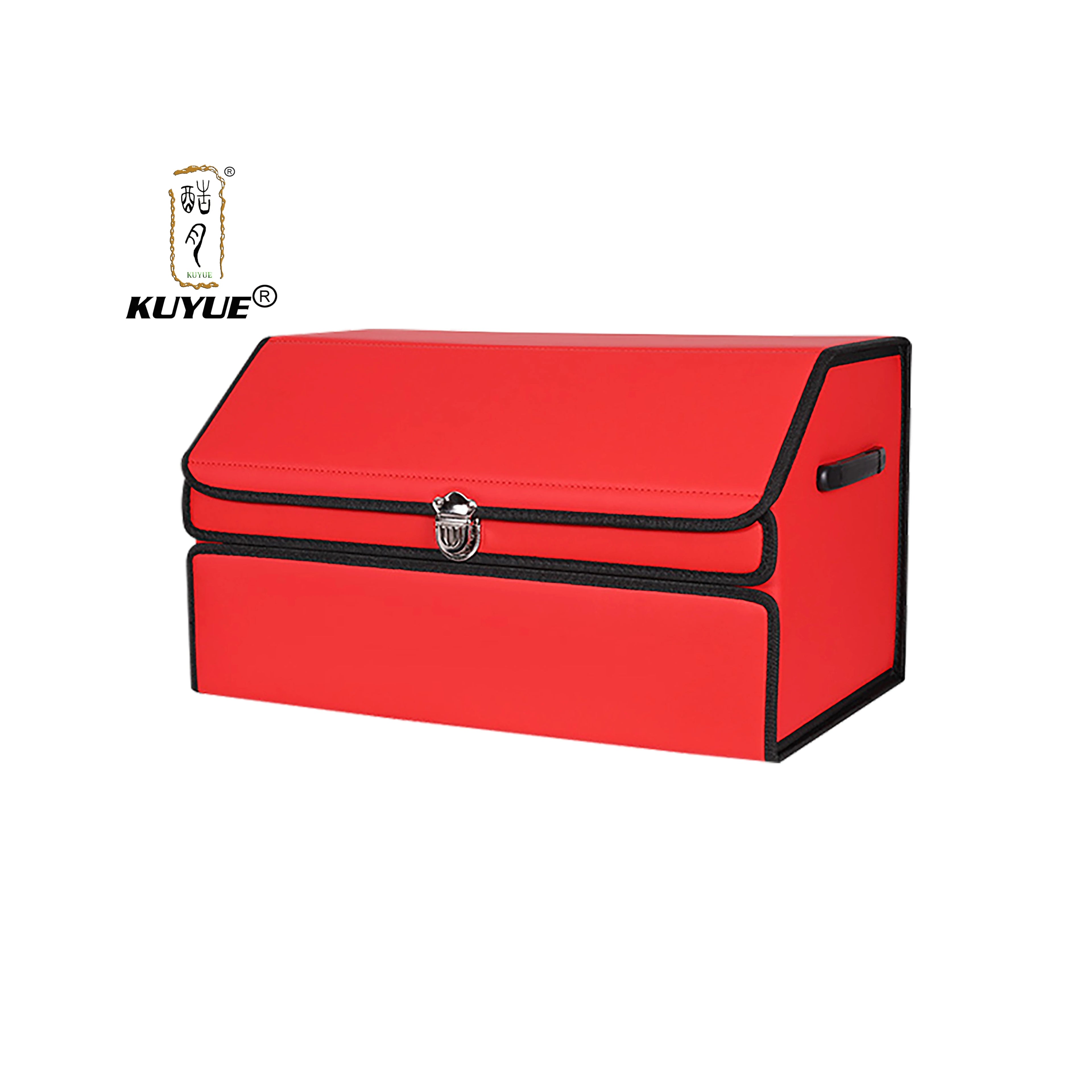 KUYUE Artificial Leather Car Trunk Organizer Large Capacity Soft Car Organizers and Storagefoldablewith Lip for Car SUV/Jeep