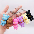 Cute Promotional Gift Key Bag Charms 3D Mini PVC Violent Gloomy Bear Keychain for Women