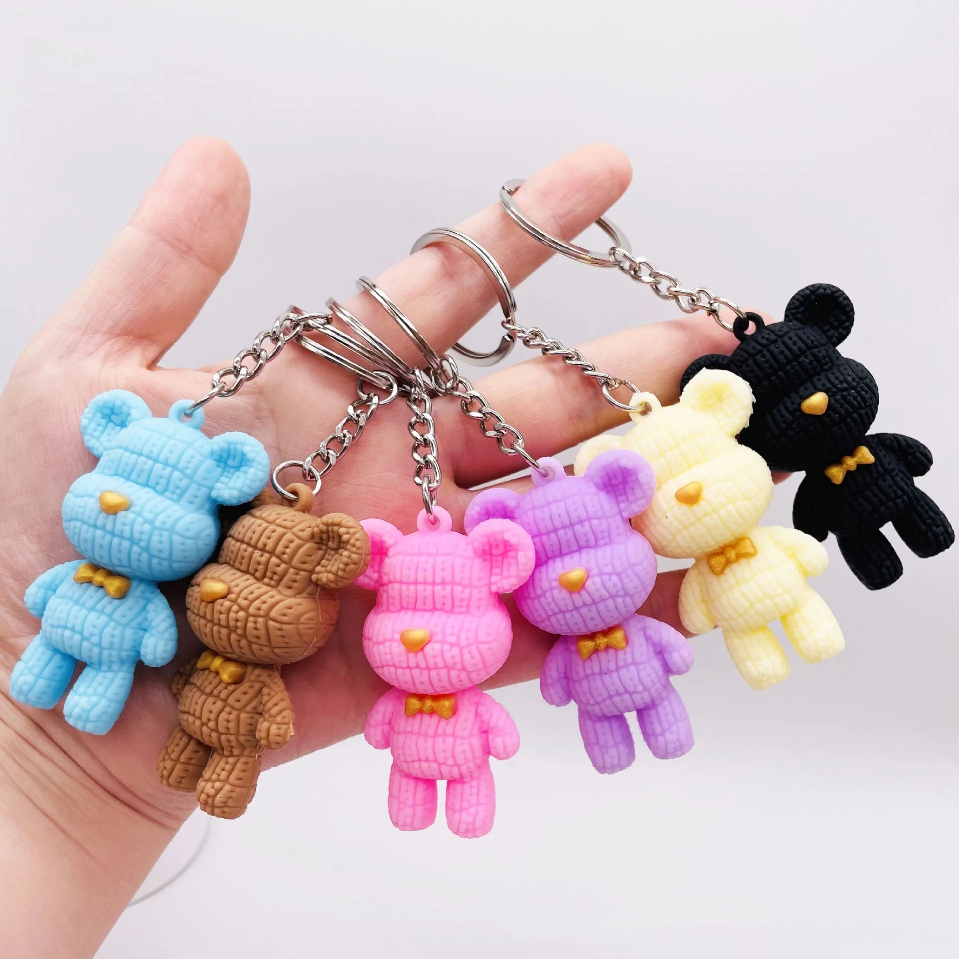Cute Promotional Gift Key Bag Charms 3D Mini PVC Violent Gloomy Bear Keychain for Women