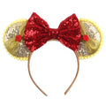 Hot Sale Sweet Style Sequin Mouse Ears and Bow Headband for Kids Parties Birthday Amusement Park