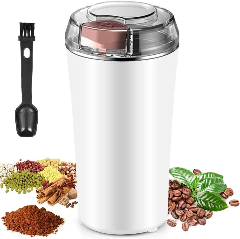 Electric Coffee GrinderOne-Touch Spice Grinder with Brush Small Coffee Bean Grinder Portable Coffee Grinder